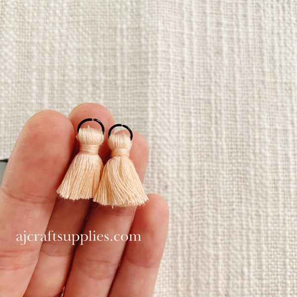 Mini Tassels, One Inch Threaded Silk Tassels with Ring