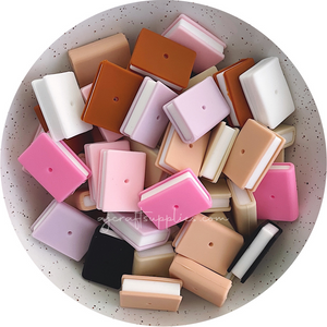 Book Silicone Focal Beads - CHOOSE YOUR COLOUR - 2 beads