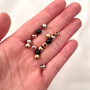 6mm Round Acrylic Beads (Large Hole) - CHOOSE YOUR COLOUR - 5 Beads