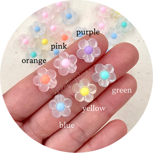 13mm Frosted Matte Acrylic Flower Beads - Choose Your Colour - 5 Beads