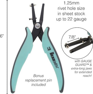 1.25mm Round Beadsmith Metal Hole Punch Pliers with Gauge Guard & Replacement Pin