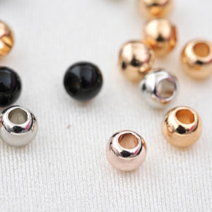 6mm Round Acrylic Beads (Large Hole) - CHOOSE YOUR COLOUR - 5 Beads