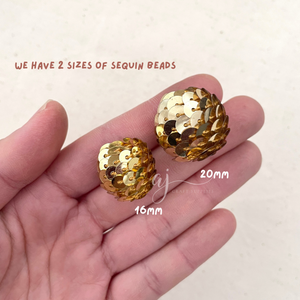 16mm Sequin Acrylic Beads - MIXED PACK - 10 beads