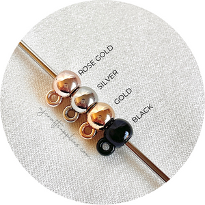 6mm round Acrylic Bail Beads/Charm Hanger (Large Hole) - CHOOSE YOUR COLOUR - 5 Beads