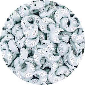 Leaf Crescent Moon Silicone Beads - CHOOSE YOUR COLOUR - 2 beads