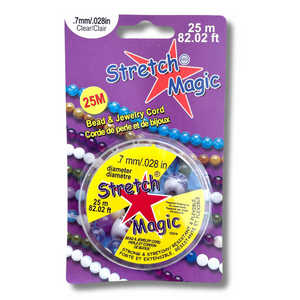 0.7mm Clear Stretch Magic Elastic Cord - Clear - 25 metres