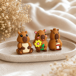 3D Capybara Silicone Focal Beads - CHOOSE YOUR DESIGN - 2 beads