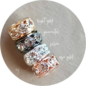 12mm Rhinestone Metal Spacer Beads - CHOOSE YOUR COLOUR - 5 Beads