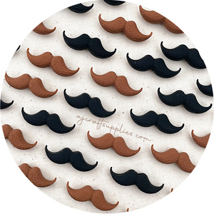 3D Moustache (Mo) Silicone Focal Beads - CHOOSE YOUR COLOUR - 2 beads