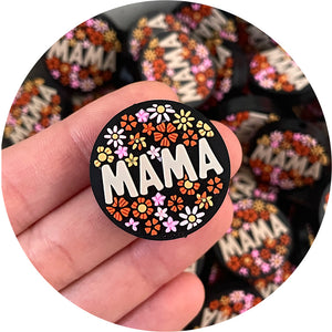 Floral MAMA Silicone Beads - 2 beads