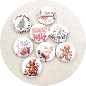 37mm Button Badges (With or Without Pinback) - CHRISTMAS EDITION- 2 badges - CHOOSE YOUR DESIGN