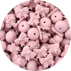 Bow Abacus (22mm) Silicone Beads - CHOOSE YOUR COLOUR - 5 beads