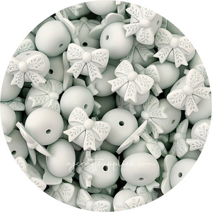 Bow Abacus (22mm) Silicone Beads - CHOOSE YOUR COLOUR - 5 beads