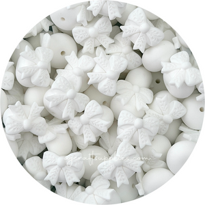 Bow Abacus (22mm) Silicone Beads - CHOOSE YOUR COLOUR - 5 beads