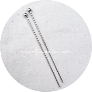 Beadable 6” Cookie Scribe Blanks / Glitter Pokers - Stainless Steel - Each