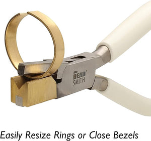 Beadsmith Bow Closing Pliers with Brass Jaw - 5.5" - V-shape for Closing & Adjusting Rings & Loops