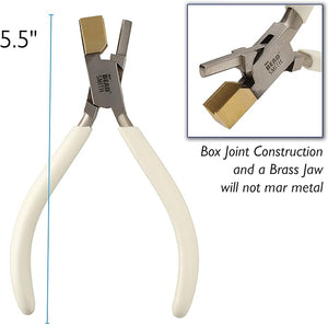 Beadsmith Bow Closing Pliers with Brass Jaw - 5.5" - V-shape for Closing & Adjusting Rings & Loops