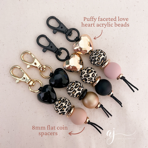 8mm Mini Flat Coin Acrylic Spacer Beads - Rose Gold - 5 Beads