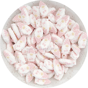 Blush Pink - Christmas Gnome Silicone Beads - 5 beads