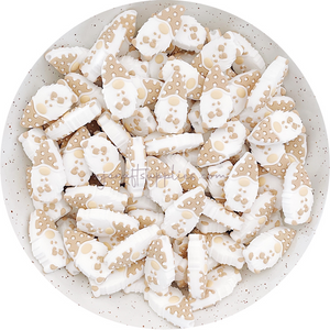 Oatmeal - Christmas Gnome Silicone Beads - 5 beads