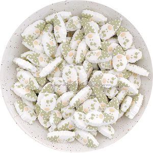 Sage Green - Christmas Gnome Silicone Beads - 5 beads