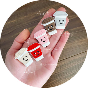Coffee/Tea Takeaway Cup Silicone Beads - CHOOSE YOUR COLOUR - 2 Beads