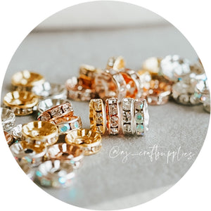 10mm Rhinestone Acrylic Spacer Beads - CHOOSE YOUR COLOUR - 5 Beads