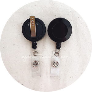 Retractable Badge Reel with Rotating Alligator Clip - Jet Black - Each