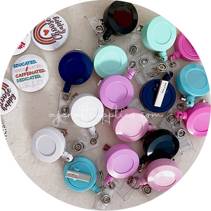 Retractable Badge Reel with Rotating Alligator Clip - Mint Green - Each