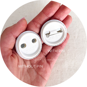 37mm Button Badges (With or Without Pinback) - Butterfly Awareness Ribbon - 2 badges