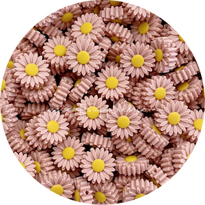 Nude - 22mm Mini Daisy Silicone Beads - 2 beads