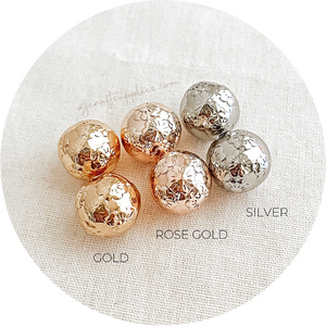 13mm (Floral Embossed) Round Acrylic Beads - CHOOSE YOUR COLOUR - 5 Beads