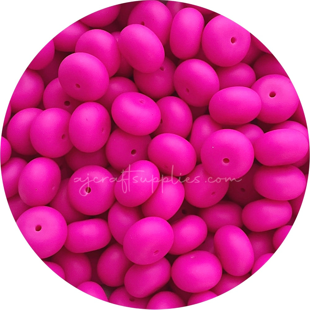 Hot Pink - 19mm Abacus Silicone Beads - 5 Beads