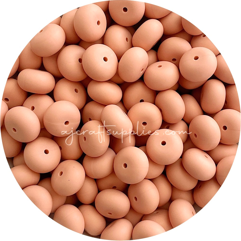Peach - 19mm Abacus Silicone Beads - 5 Beads