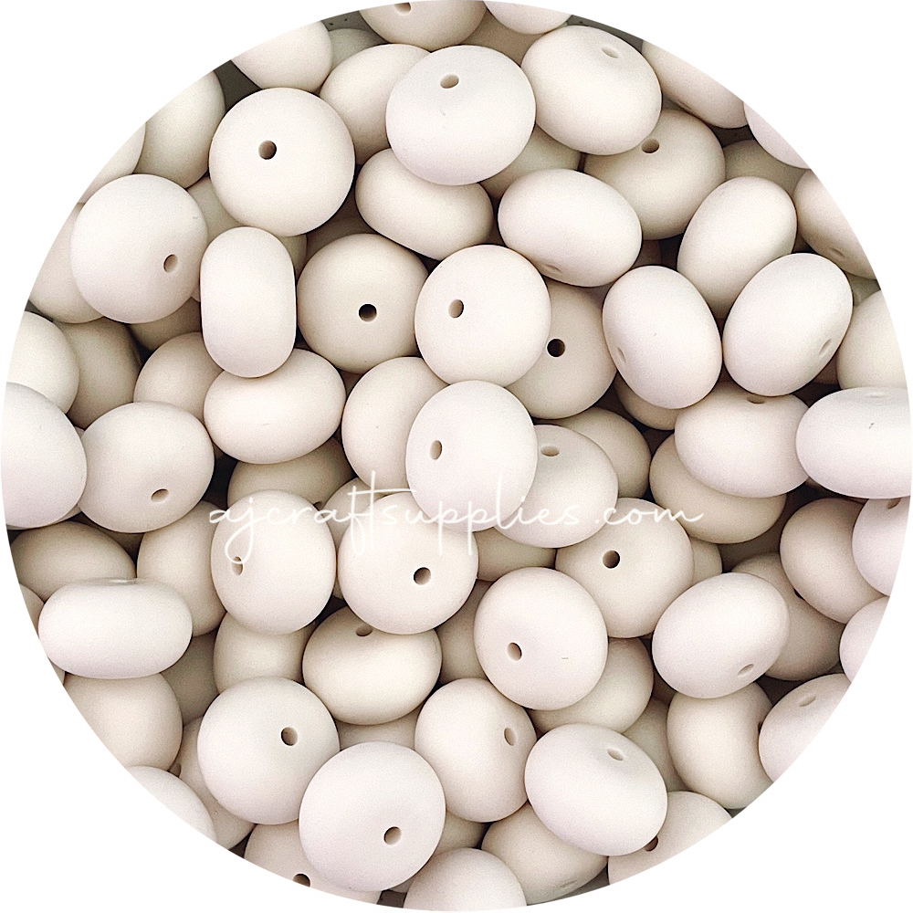 Linen - 19mm Abacus Silicone Beads - 5 Beads