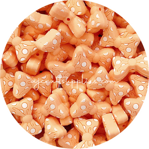 Polka Dot Bow Silicone Beads - CHOOSE YOUR COLOUR - 2 Beads