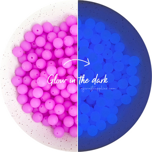 12mm round Glow in the Dark Silicone Beads