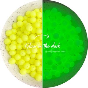 12mm round Glow in the Dark Silicone Beads