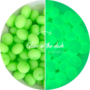 22mm abacus Glow in the Dark Silicone Beads