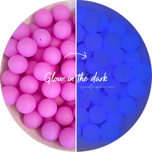 19mm round Glow in the Dark Silicone Beads