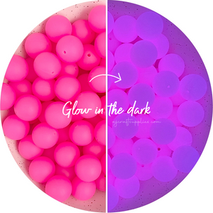 19mm round Glow in the Dark Silicone Beads
