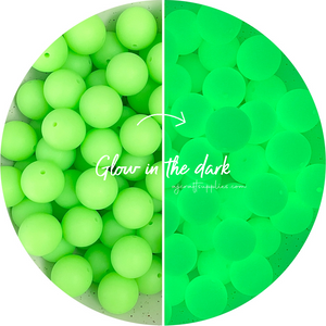 19mm round Glow in the Dark Silicone Beads