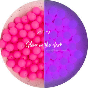 15mm round Glow in the Dark Silicone Beads