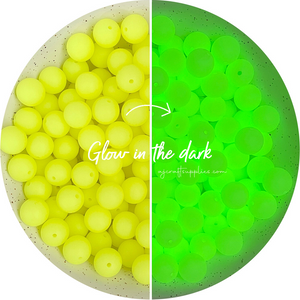 15mm round Glow in the Dark Silicone Beads