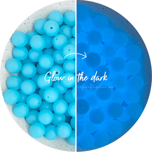 19mm round Glow in the Dark Silicone Beads
