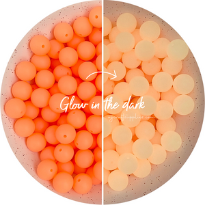 15mm round Glow in the Dark Silicone Beads