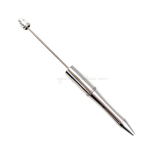 Beadable Pen Blanks - Shiny Silver - Each