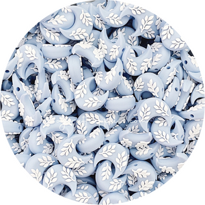 Leaf Crescent Moon Silicone Beads - CHOOSE YOUR COLOUR - 2 beads