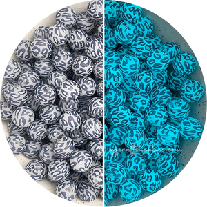 15mm Printed Glow in the Dark Silicone Beads