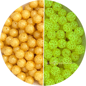 15mm Printed Glow in the Dark Silicone Beads